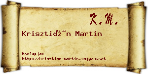 Krisztián Martin névjegykártya