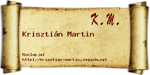 Krisztián Martin névjegykártya